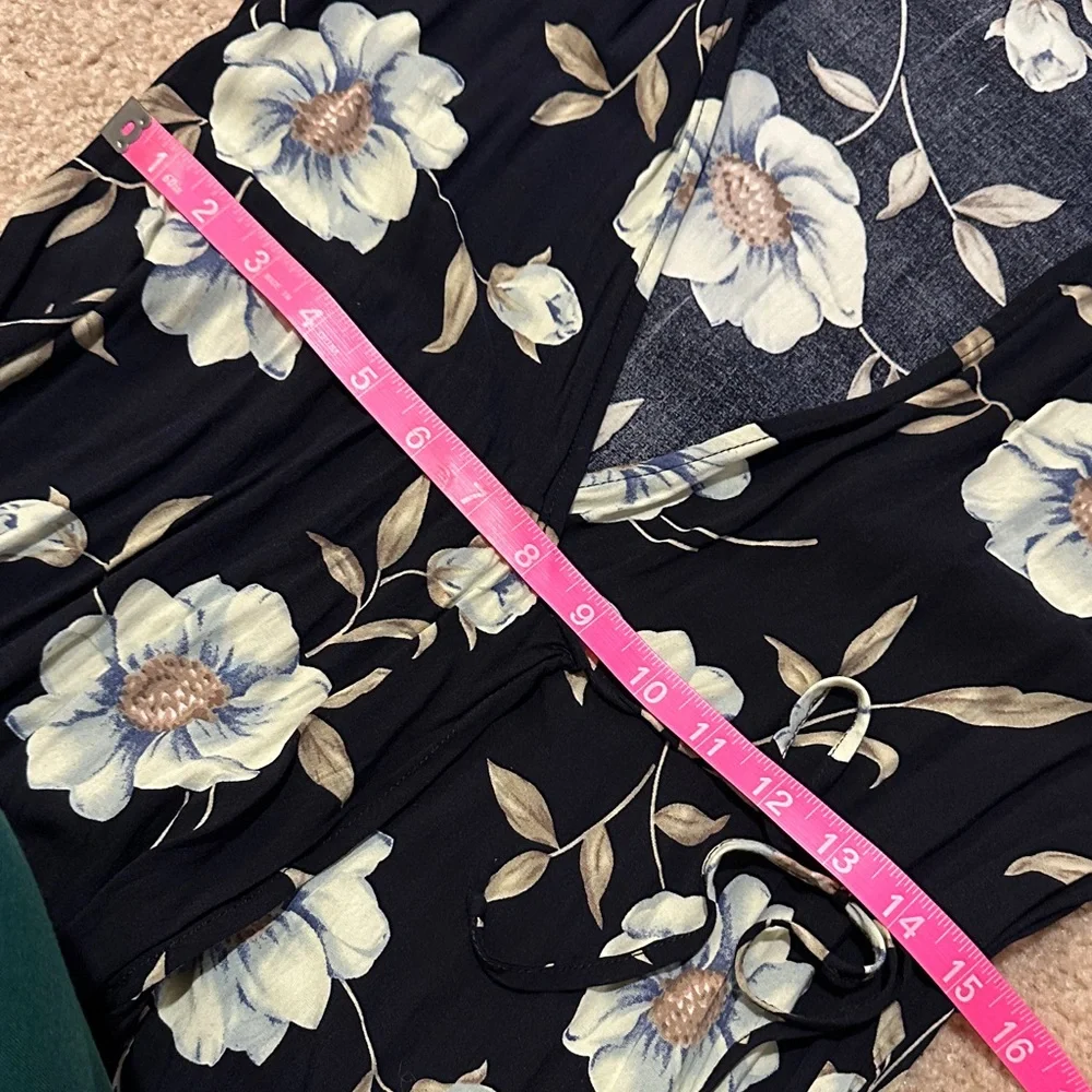 Lulus Lake Como Navy Floral High-Low Wrap Dress - Picture 6 of 14